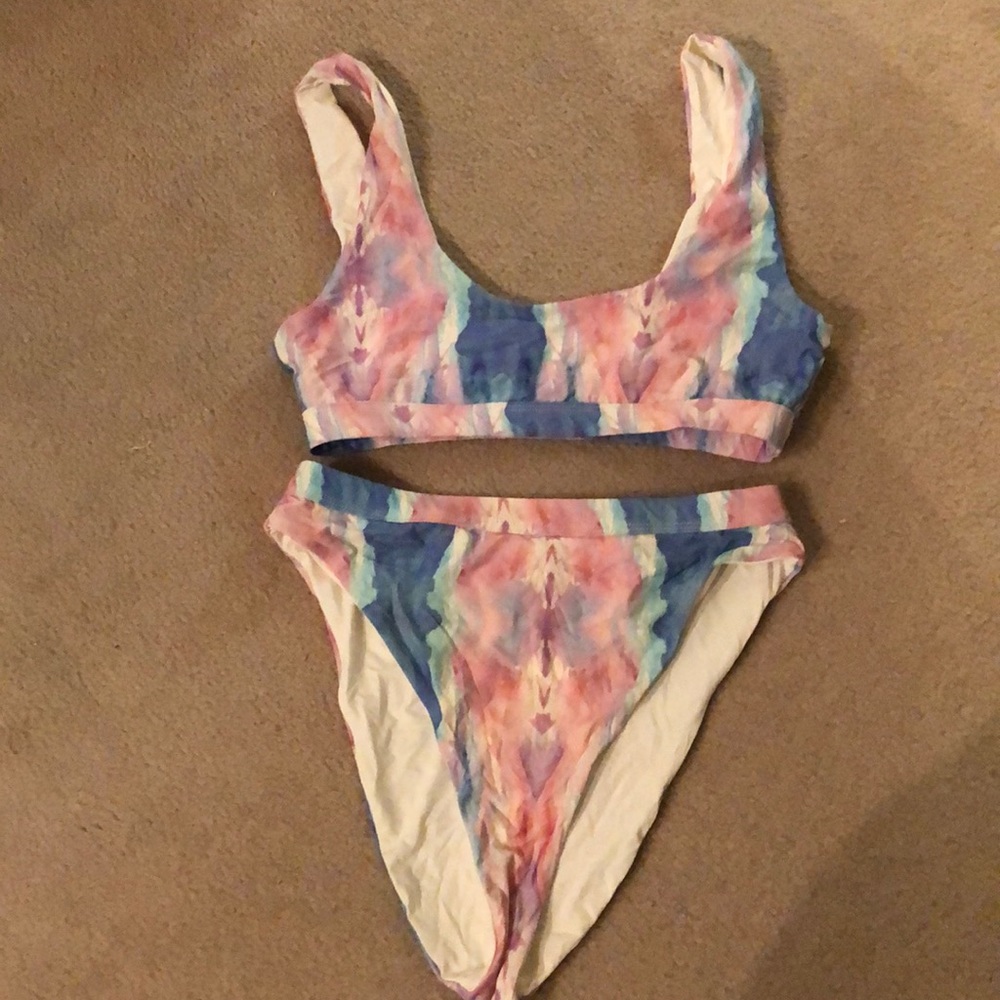 2 pc bikini, high waisted, cheeky cut (large)